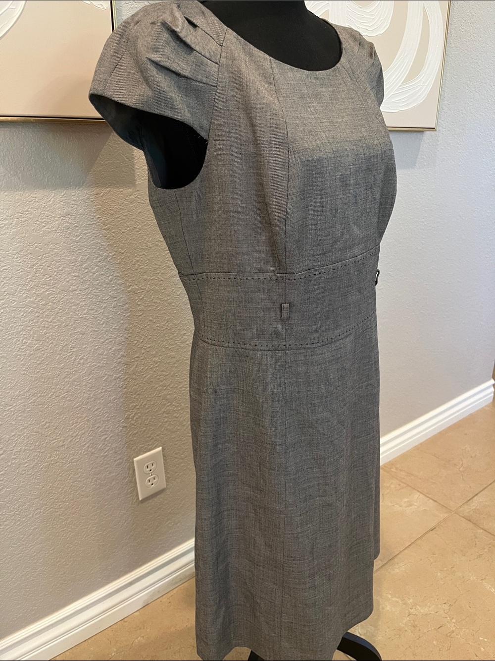 Antonio Melani Gray Sheath Dress - Elegant Office Dress - Picture 5 of 7